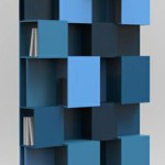 Knihovna Pixly v odstínech modré
